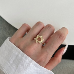 925 Sterling Silver Shiny Zirconia Star Ring 70200213