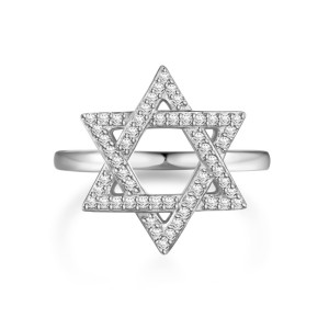 925 Sterling Silver Shiny Zirconia Star Ring 70200213