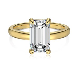 925 Sterling Silver Rectangle Zirconia Solitaire Ring 70200219