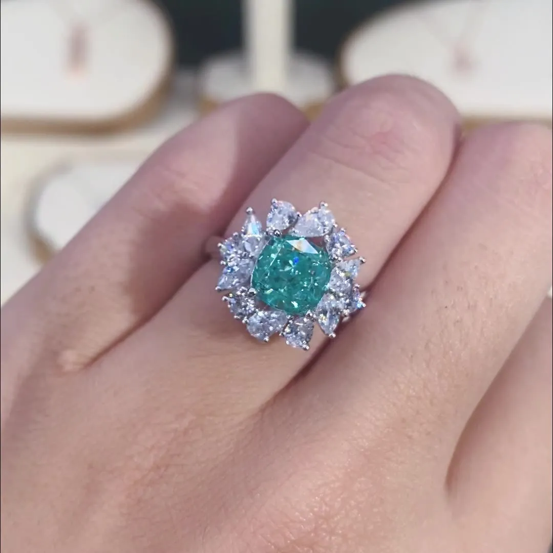 8A Cubic Zirconia Square Solitaire Ring 70200225 - image1