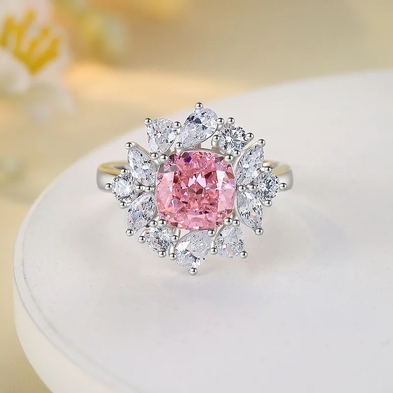 8A Cubic Zirconia Square Solitaire Ring 70200225 - image2
