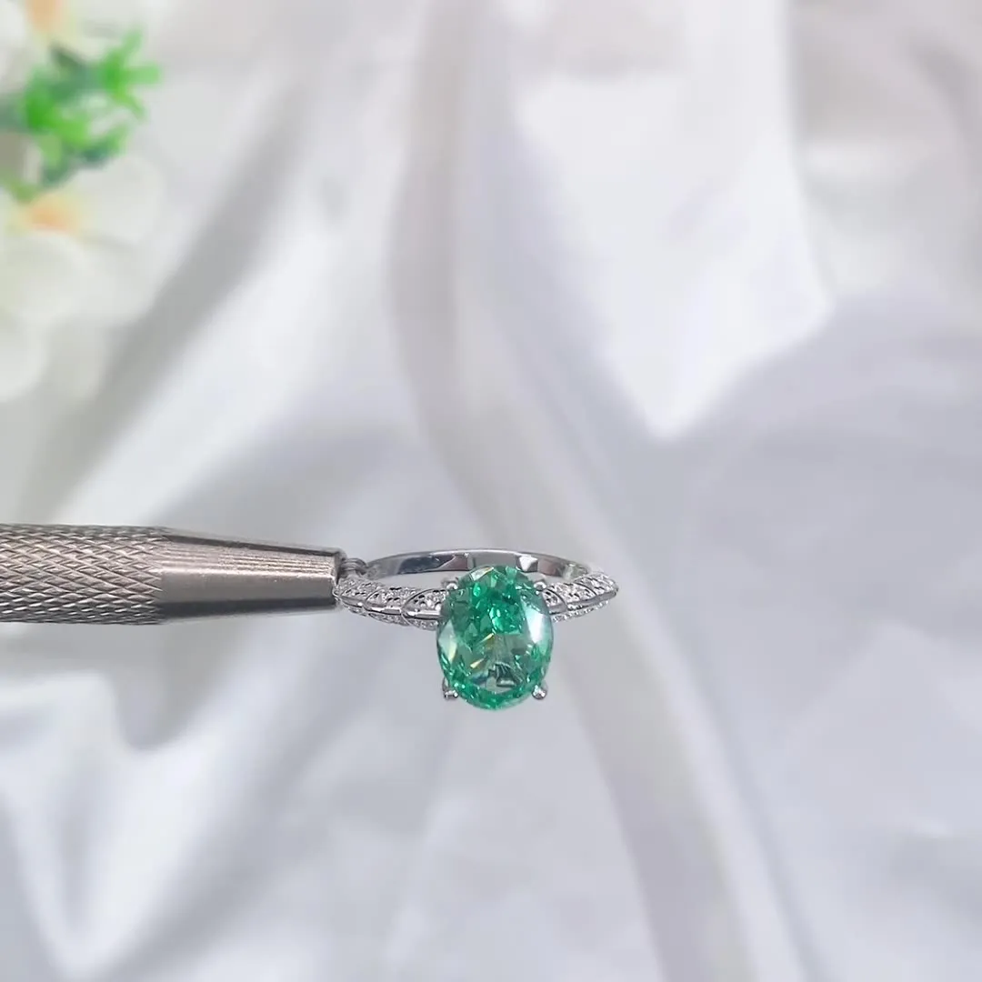 8A Cubic Zirconia Oval Solitaire Ring 70200226 - image4