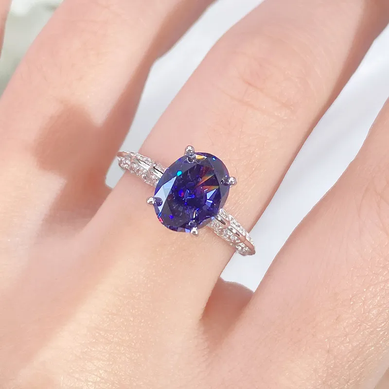 8A Cubic Zirconia Oval Solitaire Ring 70200226 - image3