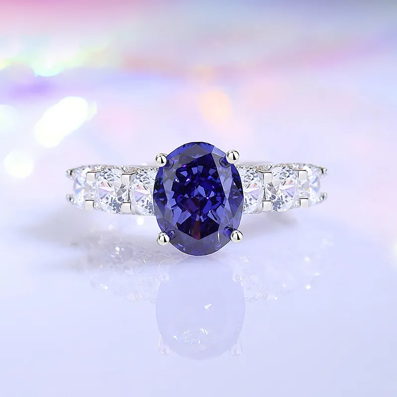 8A Cubic Zirconia Oval Solitaire Ring 70200228 - image4