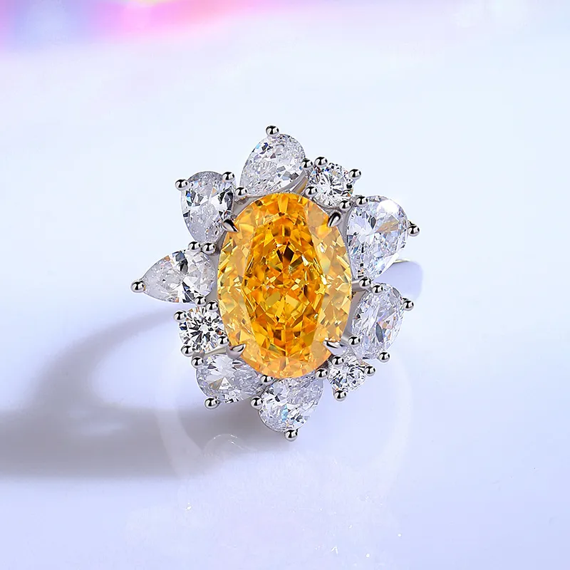 8A Cubic Zirconia Luxury Oval Solitaire Ring 70200230 - image1