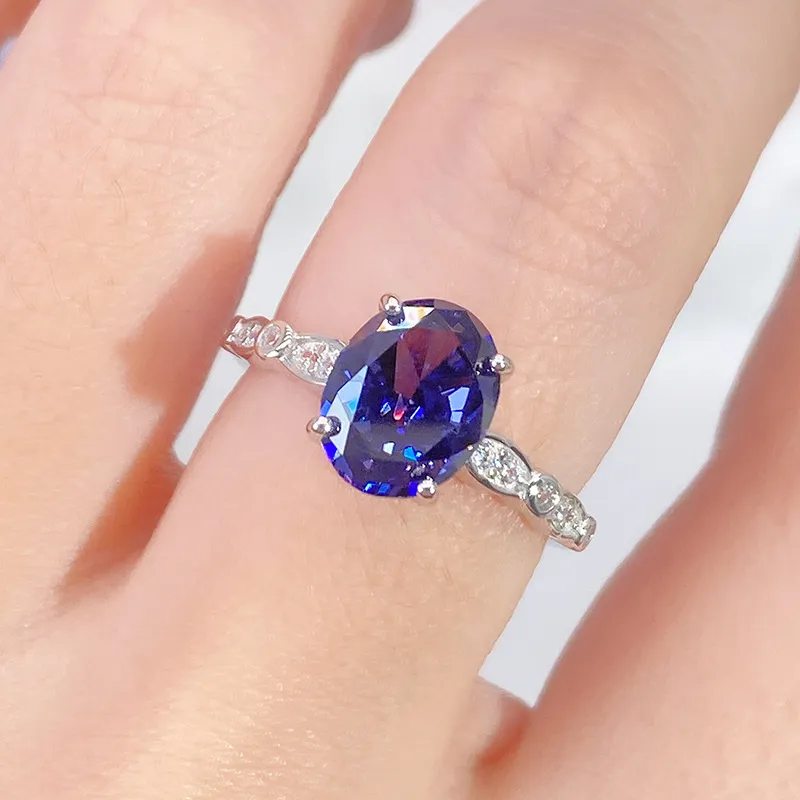 8A Cubic Zirconia Oval Solitaire Ring 70200231 - image2