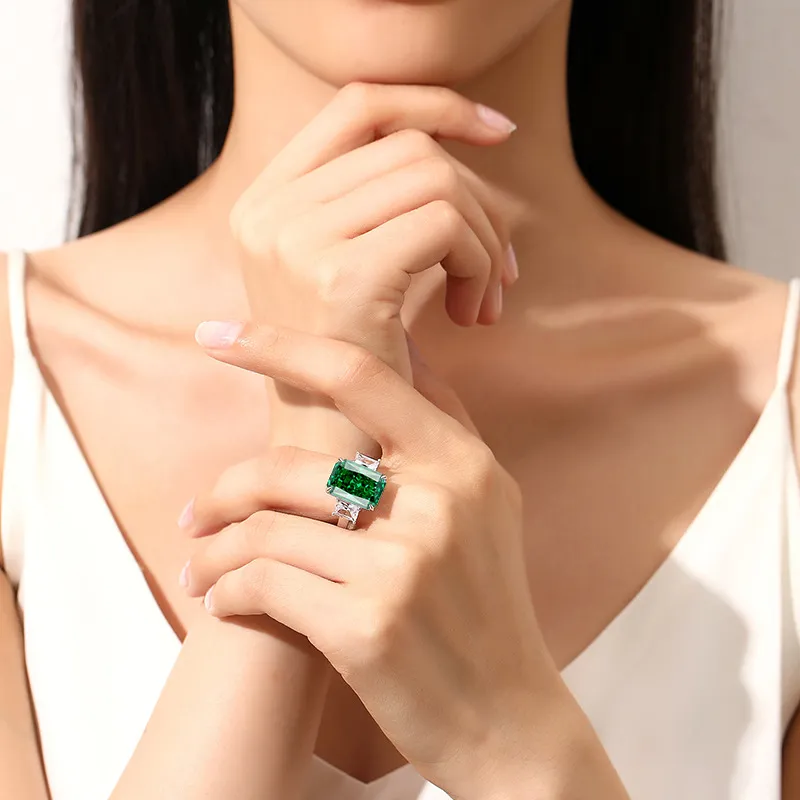 8A Cubic Zirconia Rectangle Solitaire Ring 70200232 - image1