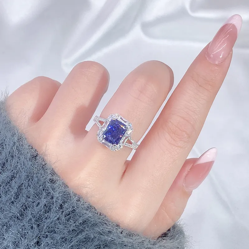 8A Cubic Zirconia Rectangle Solitaire Ring 70200234 - image3
