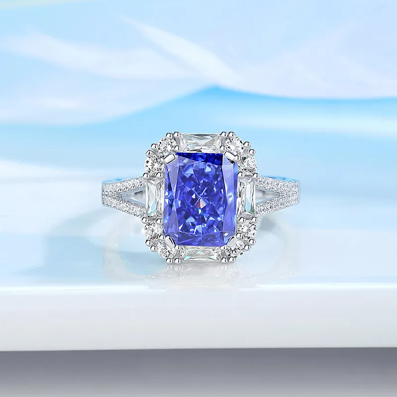 8A Cubic Zirconia Rectangle Solitaire Ring 70200234 - image4