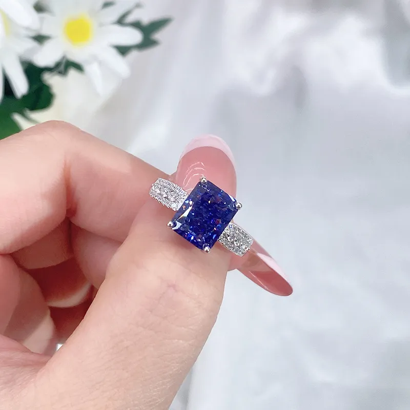8A Cubic Zirconia Rectangle Solitaire Ring 70200236 - image4