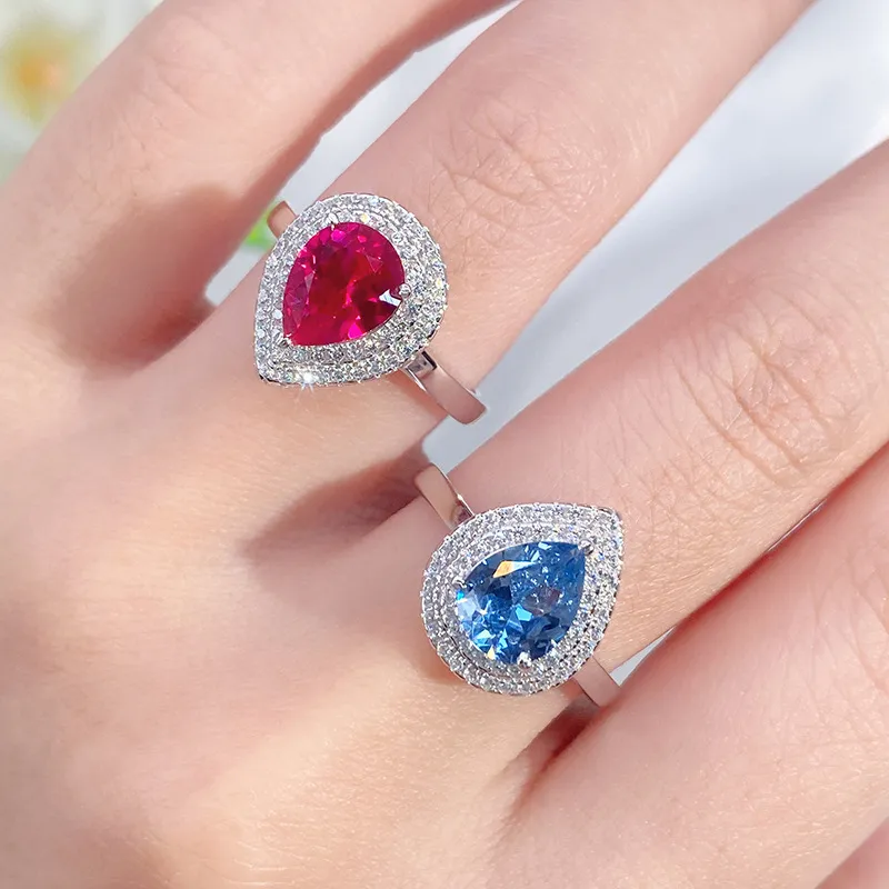 Water Drop Zirconia Solitaire Ring 70200238 - image1