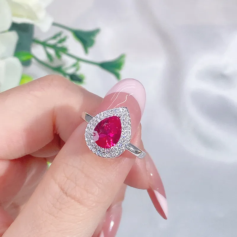 Water Drop Zirconia Solitaire Ring 70200238 - image2