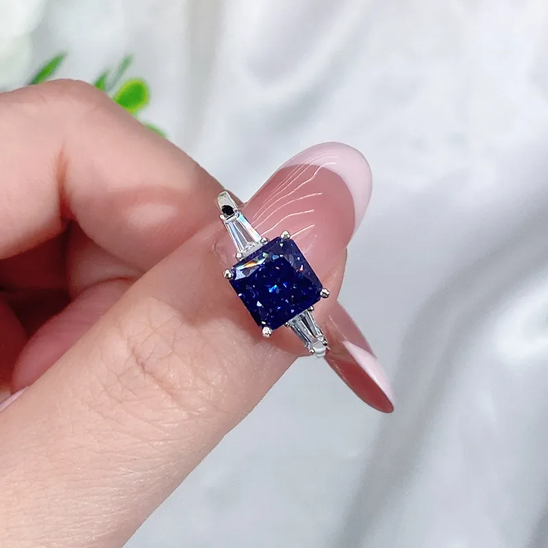 8A Cubic Zirconia Square Solitaire Ring 70200244 - image4