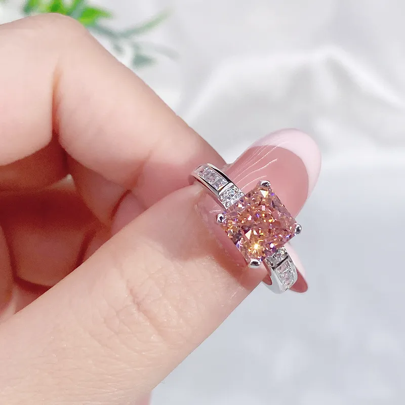 8A Cubic Zirconia Square Solitaire Ring 70200248 - image2