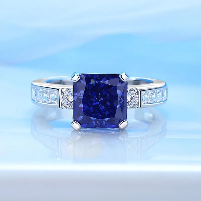 8A Cubic Zirconia Square Solitaire Ring 70200248 - image4