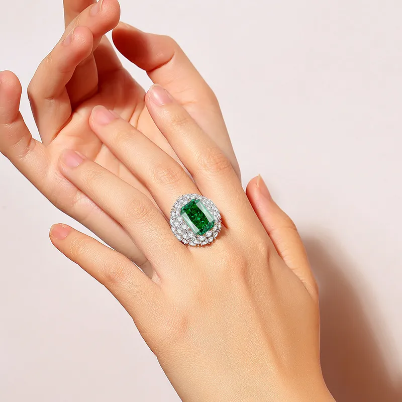 8A Cubic Zirconia Rectangle Solitaire Ring 70200250 - image1
