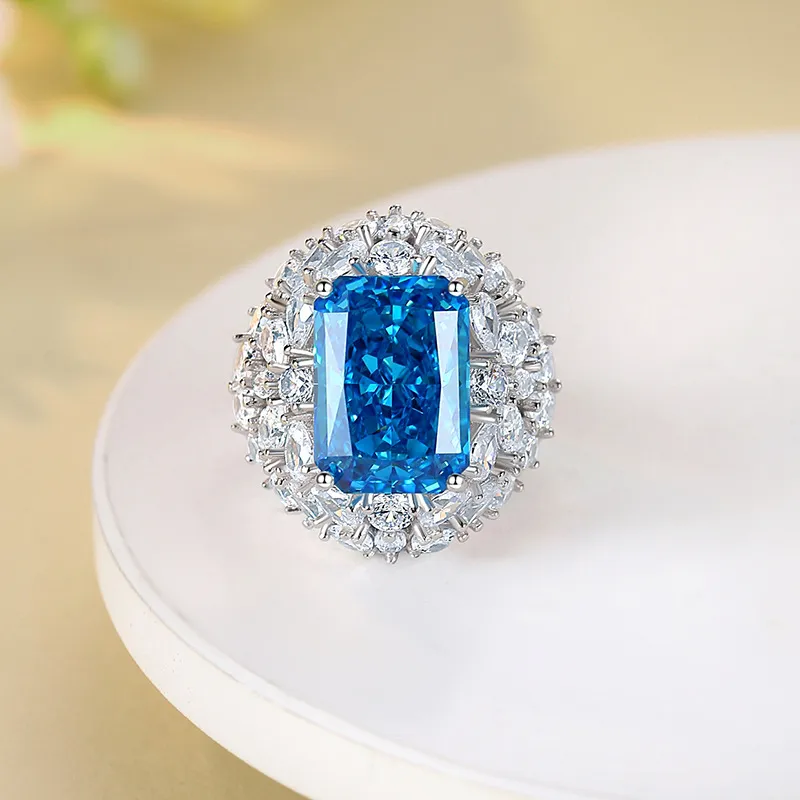 8A Cubic Zirconia Rectangle Solitaire Ring 70200250 - image4