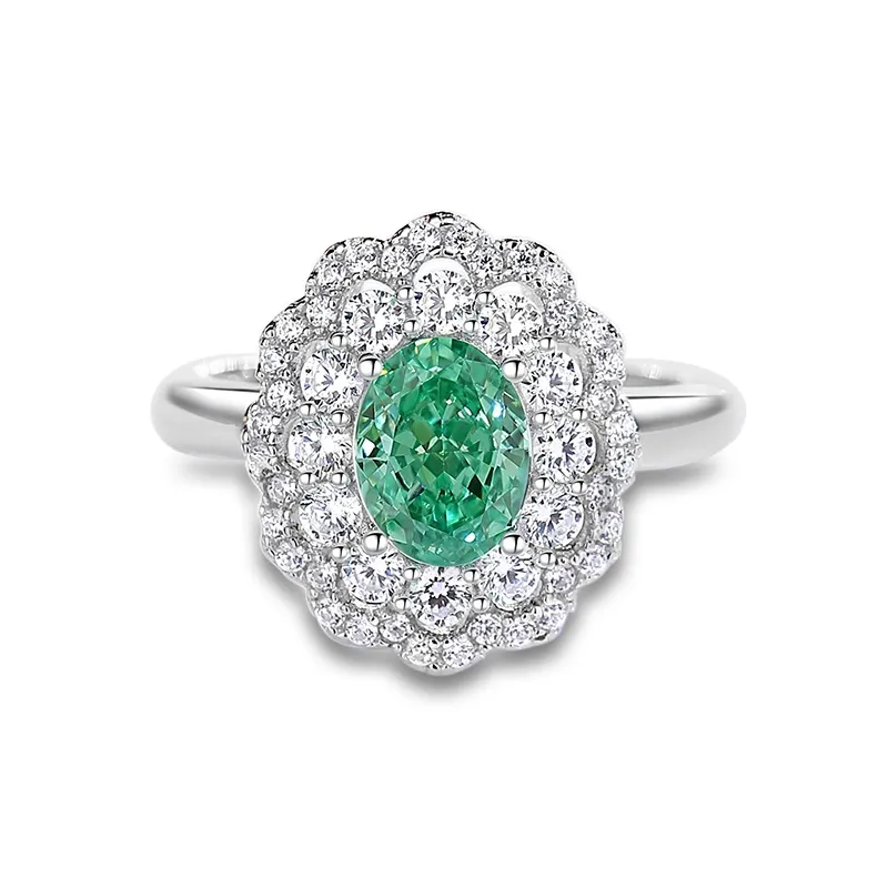 8A Cubic Zirconia Oval Cluster Solitaire Ring 70200253