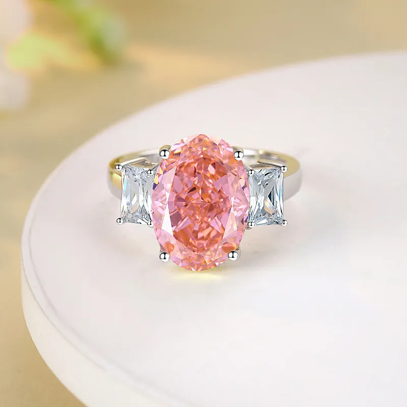 8A Cubic Zirconia Pigeon Egg Solitaire Ring 70200254 - image4