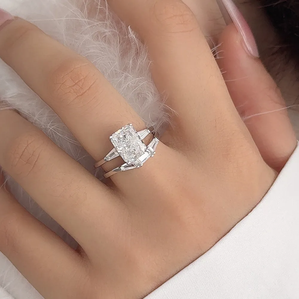 Ice Sugar High Carbon Diamond Stack Ring 70200255 - image1