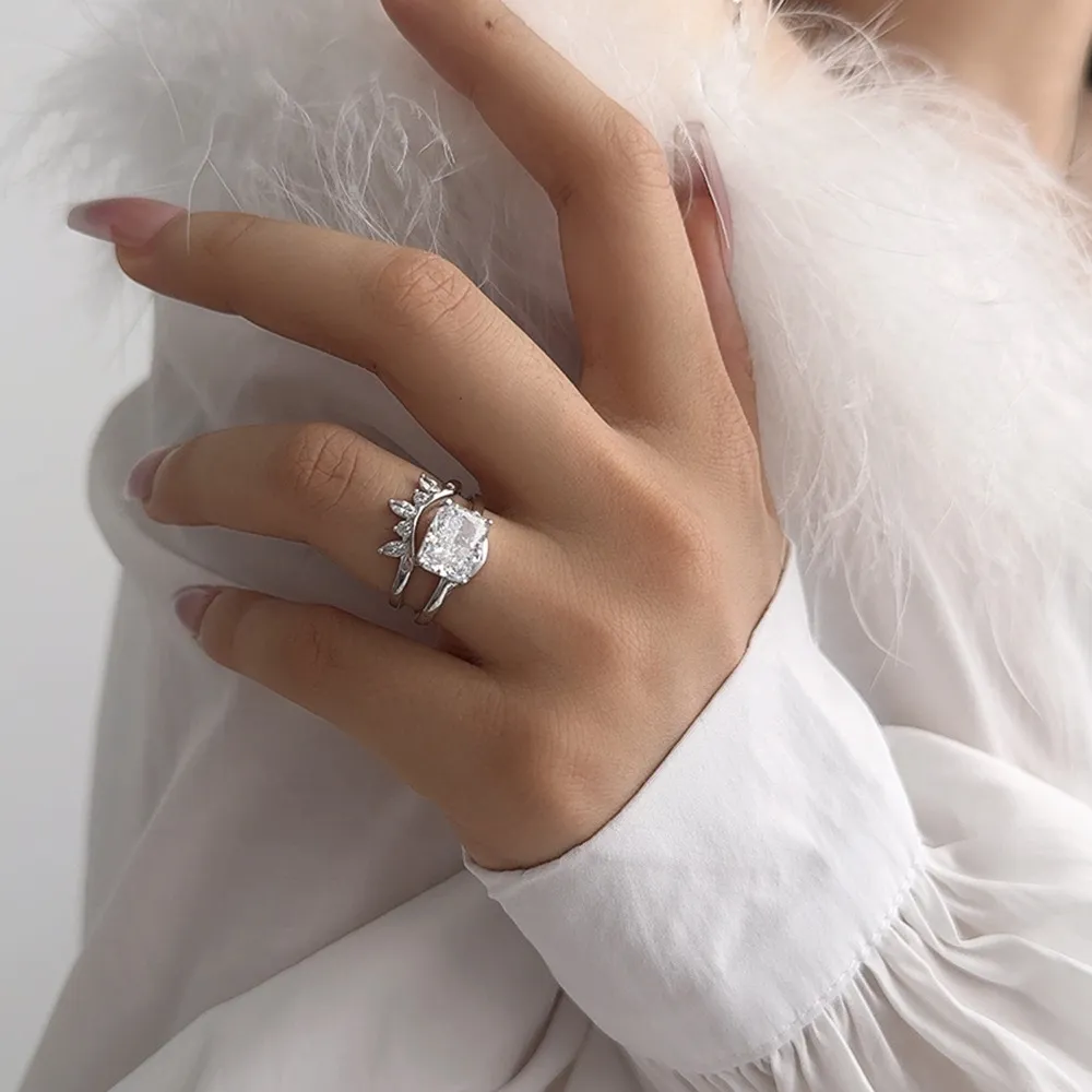 Ice Sugar High Carbon Diamond Stack Ring 70200256 - image1