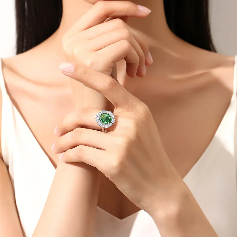 Oval High Carbon Diamond Cluster Ring 70200263 - image1