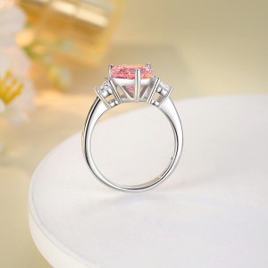 Pink Water Drop Zirconia Solitaire Ring 70200266