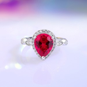 Spinel Zirconia Water Drop Solitaire Ring 70200270