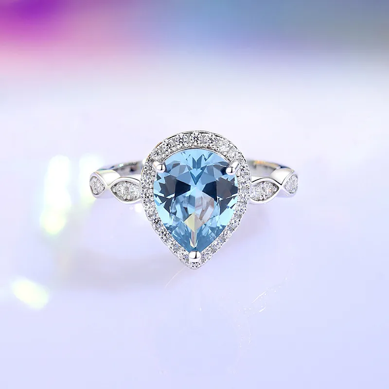 Spinel Zirconia Water Drop Solitaire Ring 70200270 - image4