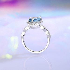 Spinel Zirconia Water Drop Solitaire Ring 70200270