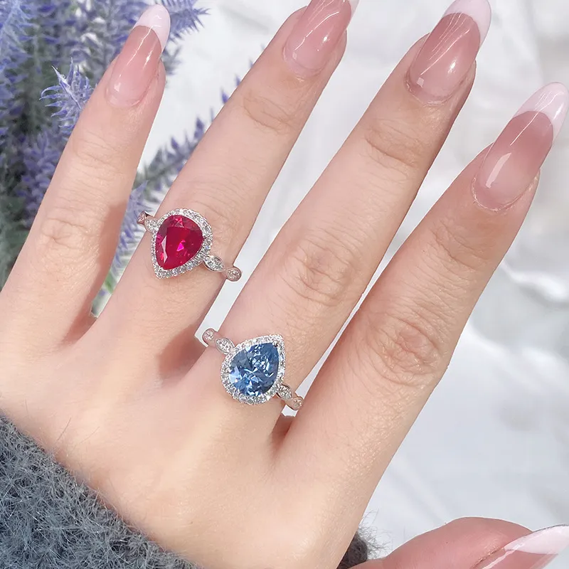Spinel Zirconia Water Drop Solitaire Ring 70200270 - image3