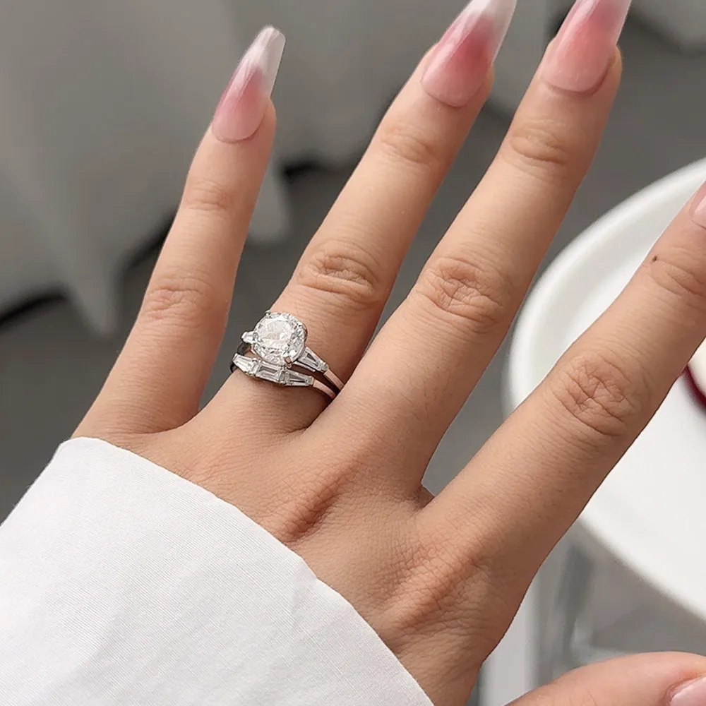 Round High Carbon Diamond Stack Ring 70200271 - image1