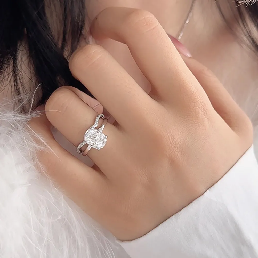 Oval High Carbon Diamond Stack Ring 70200273 - image1