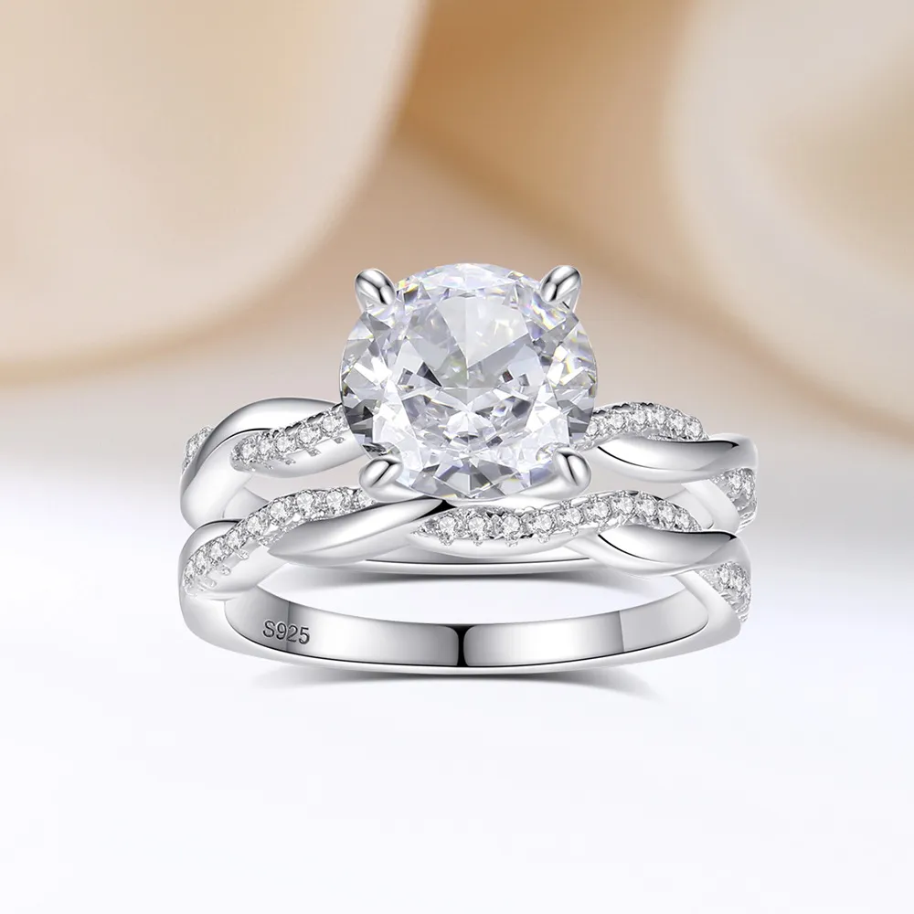 Round High Carbon Diamond Mobius Stack Ring 70200274 - image2