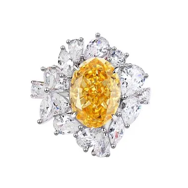 8A Cubic Zirconia Oval Cluster Solitaire Ring 70200281