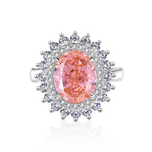 8A Cubic Zirconia Oval Cluster Solitaire Ring 70200282