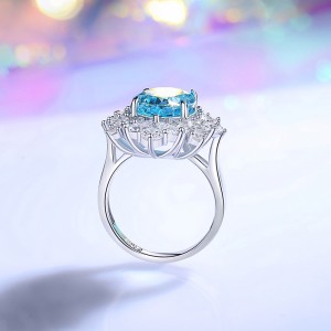 8A Cubic Zirconia Oval Cluster Solitaire Ring 70200283