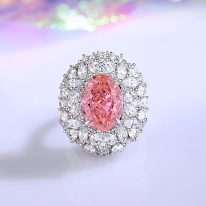 8A Cubic Zirconia Oval Cluster Solitaire Ring 70200285