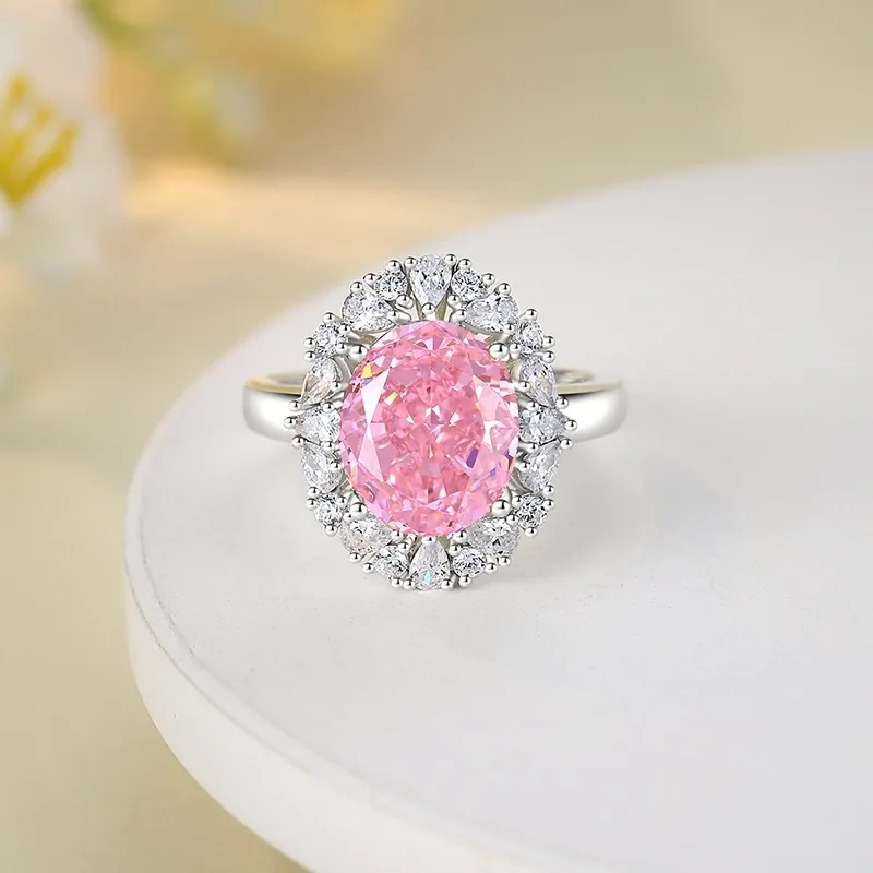 8A Cubic Zirconia Pigeon Egg Solitaire Ring 70200287 - image4