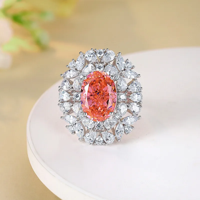 8A Cubic Zirconia Pigeon Egg Solitaire Ring 70200288 - image4