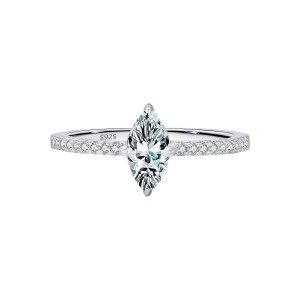 S925 Marquise  D-VVS1 Moissanite Solitaire Ring 70100304