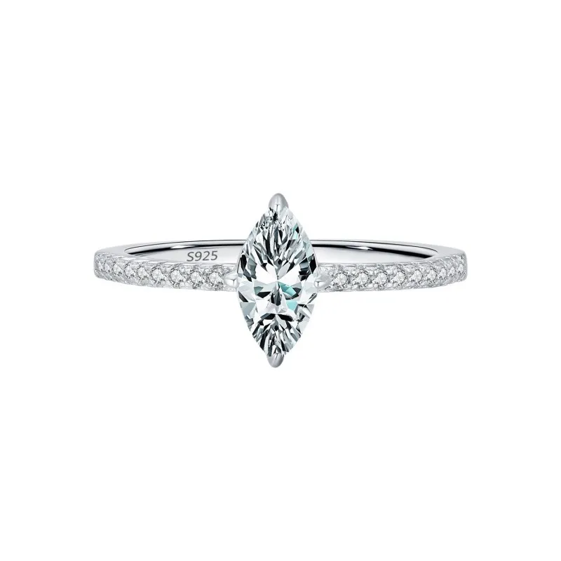 S925 Marquise  D-VVS1 Moissanite Solitaire Ring 70100304