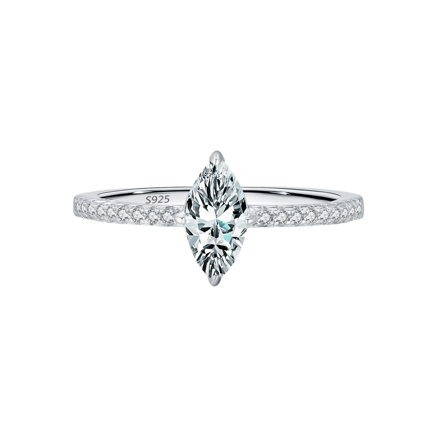 S925 Marquise  D-VVS1 Moissanite Solitaire Ring 70100304