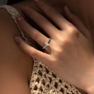 S925 Marquise  D-VVS1 Moissanite Solitaire Ring 70100304