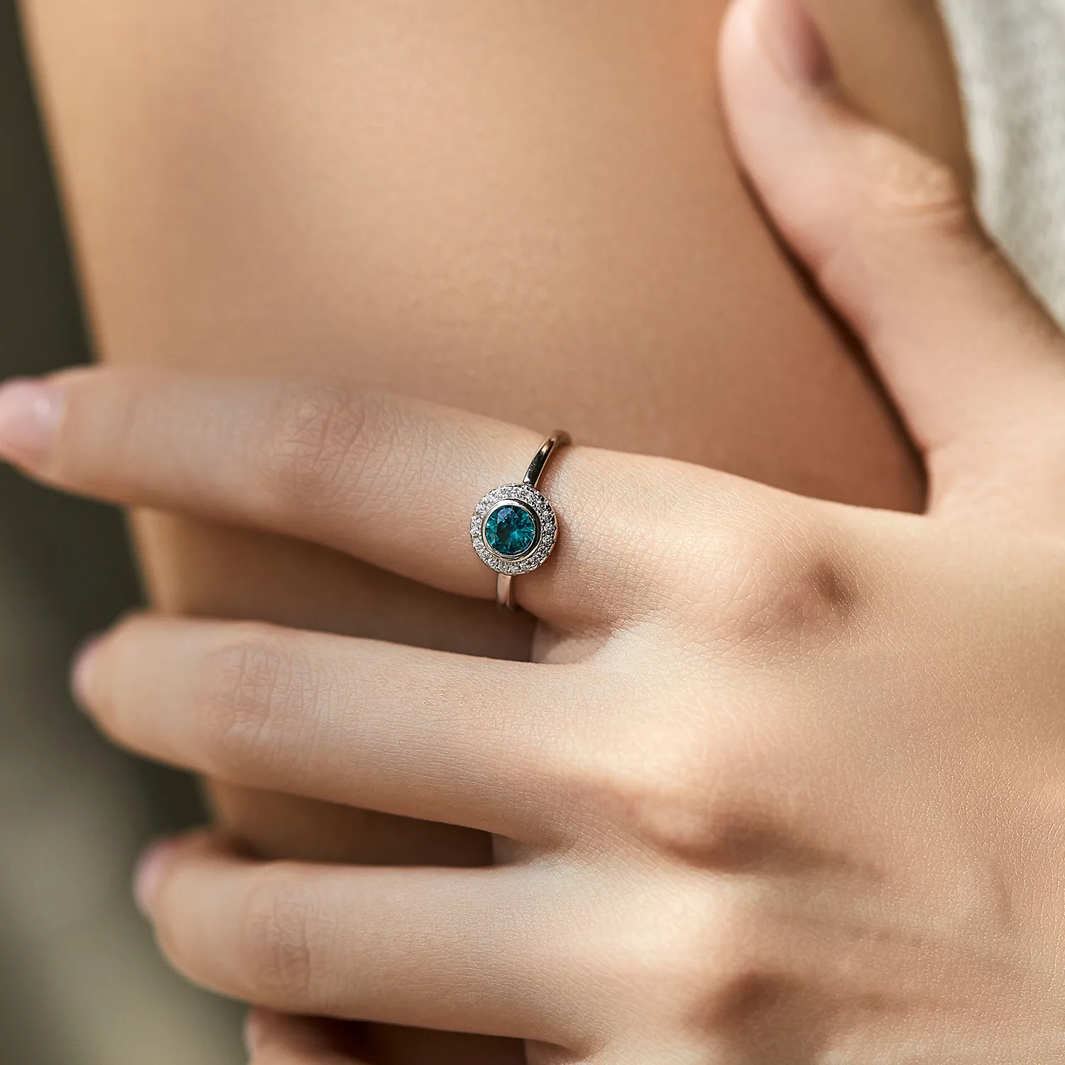 925 Sterling Silver Paraiba-Color Gemstone Ring 70200295 - image1