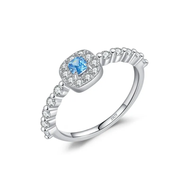 925 Sterling Silver Cushion-Cut Crystal Ring 70200297