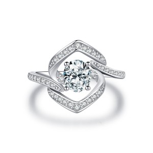 925 Sterling Silver Sparkling CZ Geometric Line Ring 70200299