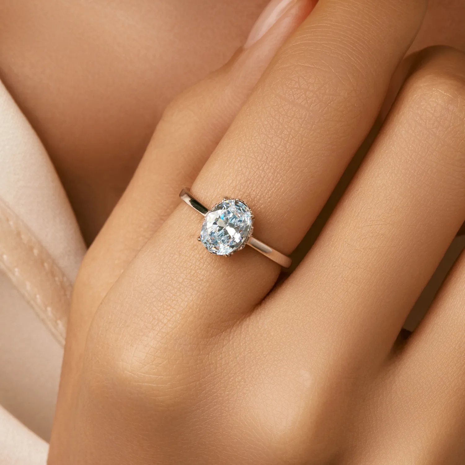 925 Sterling Silver Aquamarine CZ Solitaire Ring 70200306 - image1