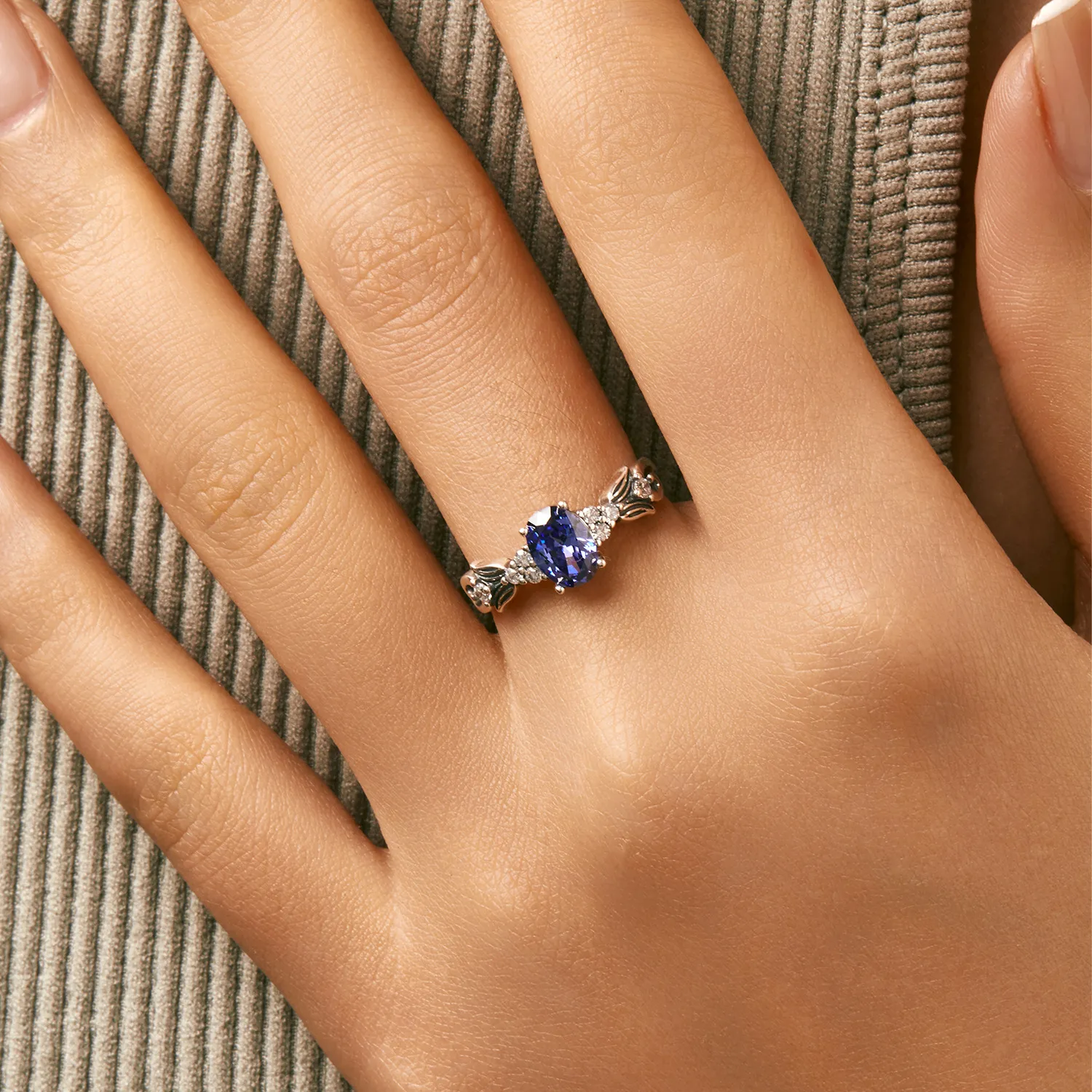 925 Sterling Silver Tanzanite Blue CZ Ring 70200307 - image1
