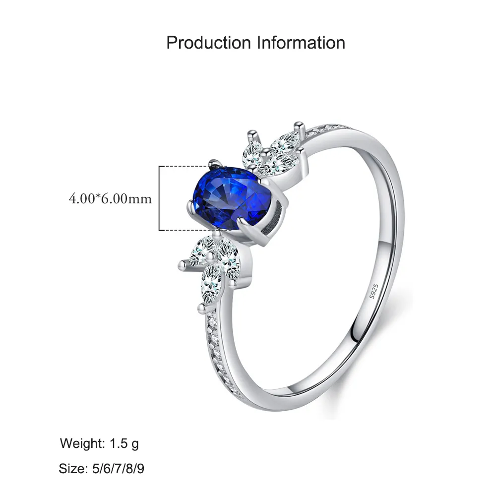 925 Sterling Silver Vintage Blue Sapphire CZ Ring 70200308 - image2